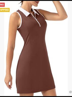 Polyester Spandex Golf Tennis Dress with Shorts and Pockets